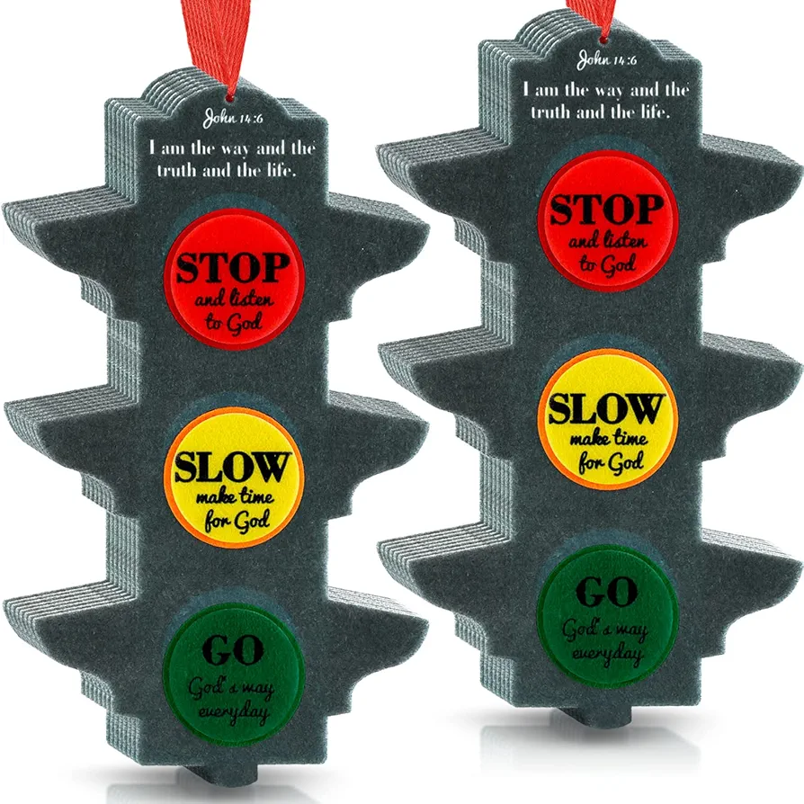 Eaasty 24 Sets Inspirational Traffic Light Craft Kit Bible Crafts Sunday School Crafts for Kids Christian Religious Crafts Bible Scripture John 14:6 Crafts for Kids and Fun Classroom Activities