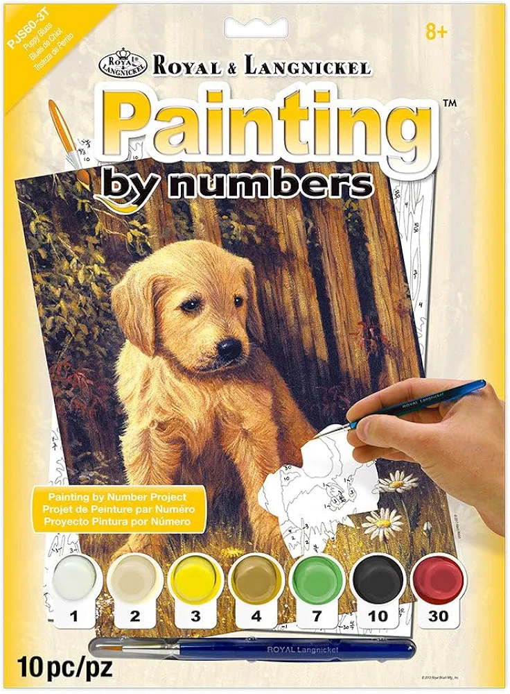 Royal & Langnickel 11 x 15 inch Puppy Blues Pre-Printed Paint by Number Painting Set