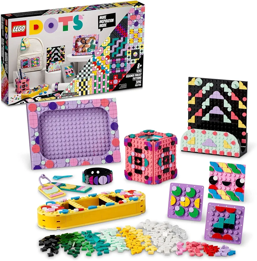 LEGO DOTS Designer Toolkit 10 in 1 Patterns Building Toy 41961 Arts and Craft Set for Creative Kids, Design Patches, Photo Frame, Pencil Holder, and More. 860+ Tiles. Gift Idea for Boys Girls Age 8+