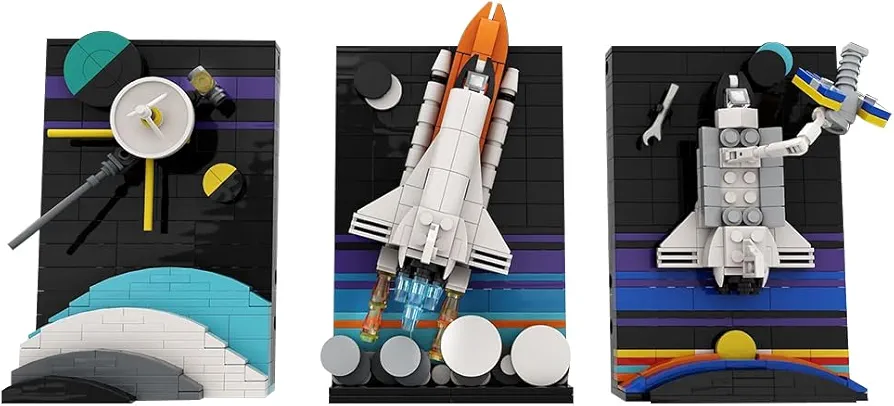 ICEBRICKS Further Space Tales Building Blocks, 731PCS Fancy Space Adult Building Set, Rocket Planet Display Building Blocks Sets, Creative Gifts for Sci-fi and Astronomy Lovers, Boys, Girls, Adults