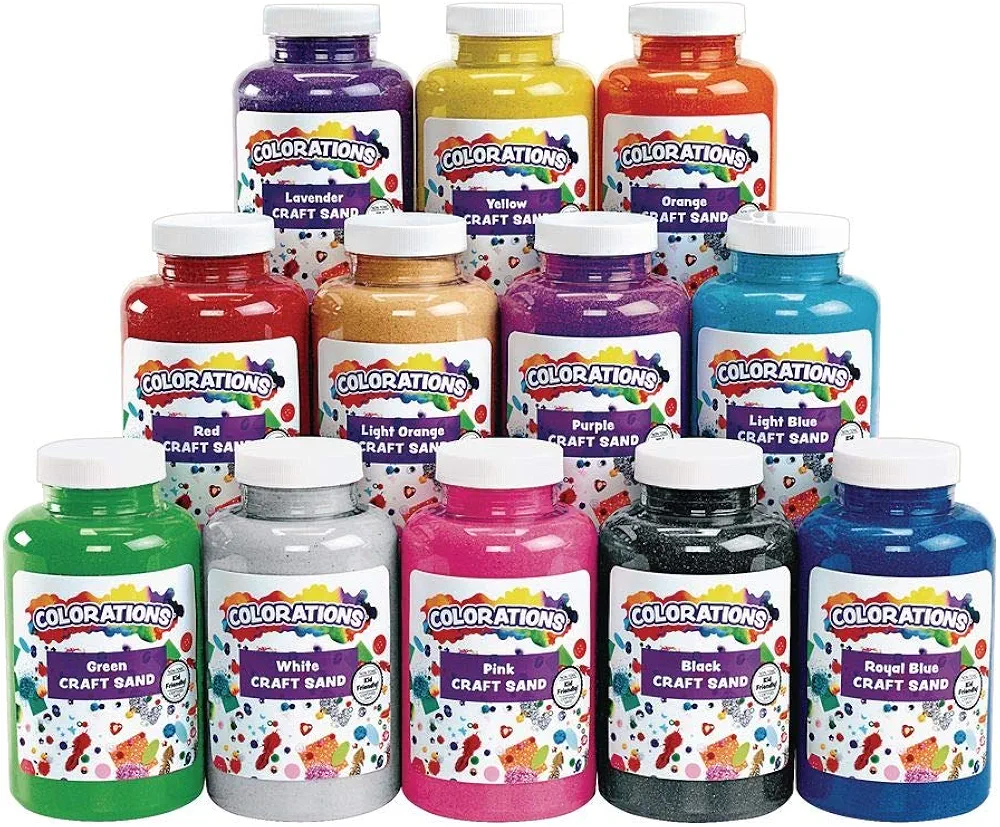 Colorations Colorful Craft Sand - Value Pack Set of 12