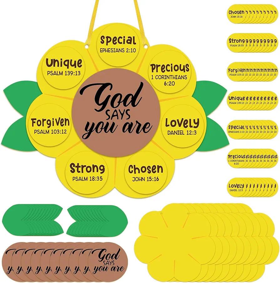 24 Set Craft Kit for You Sunday School VBS Religious Crafts DIY Christian Bible Craft Kit for You School Home Activities(God Says You are)