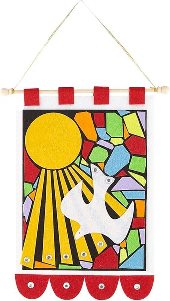 Needzo DIY Felt Confirmation Banner Kit, All in One Set for Making Sacramental Banners, Do it Yourself Crafts for Catholic Teenagers, 12 Inches