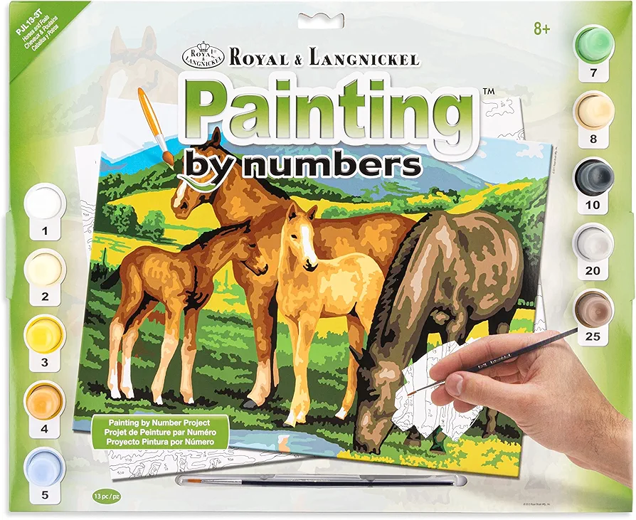 Royal & Langnickel Painting by Numbers Junior Large Art Activity Kit, Horses and Foals (PJL13)