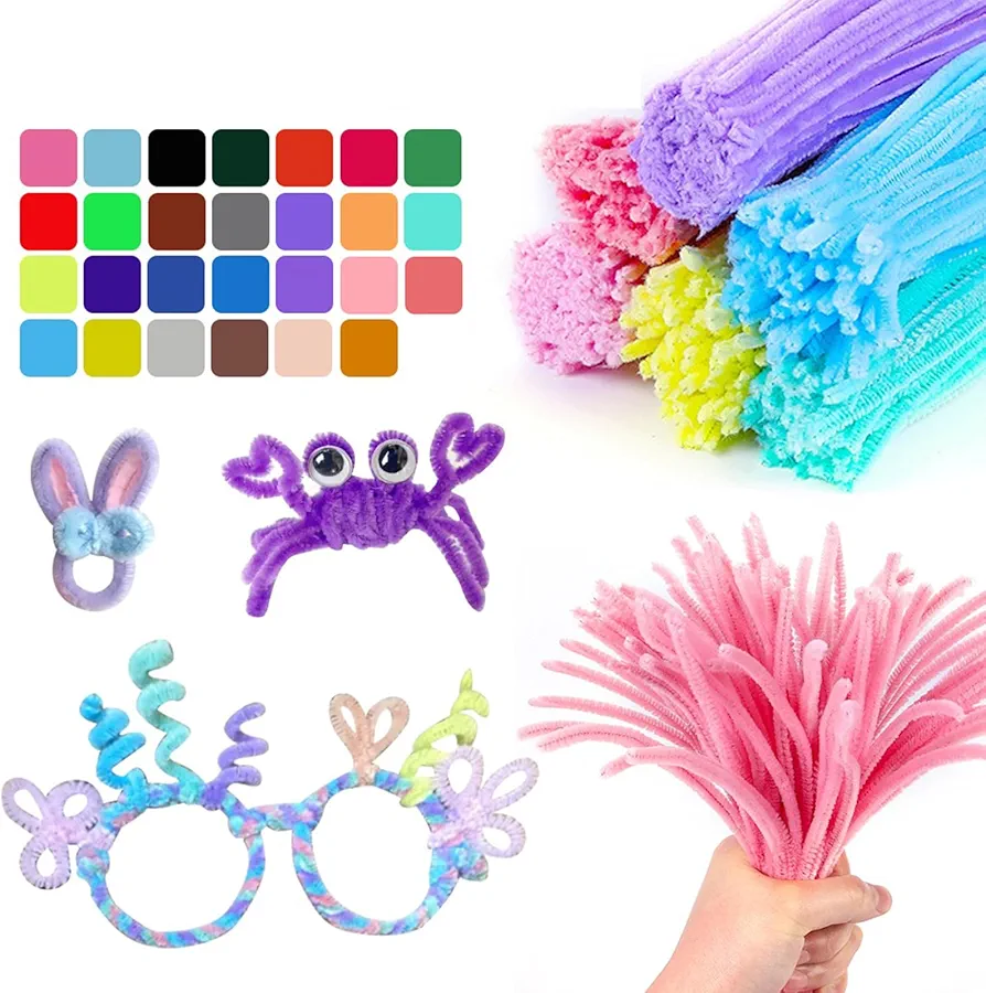 100pcs Pipe Cleaners Chenille Stems Pipe Cleaners for Crafts Pipe Cleaner Crafts Art and Craft Supplies Creative DIY Decorations 28colors (30cm/11.81inch)