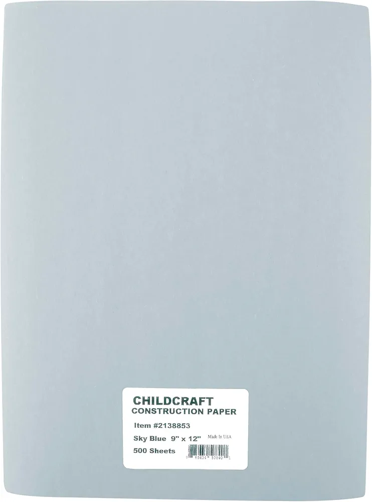 Childcraft Construction Paper, 9 x 12 Inches, Sky Blue, 500 Sheets