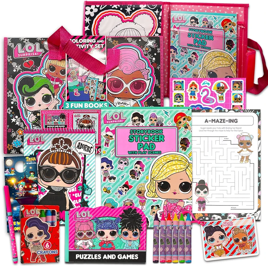 LOL Dolls Ultimate Activity Set - Bundle with LOL Dolls Coloring Books, Stickers, Games, Puzzles, Drawing and More (LOL Dolls Activities for Girls, Kids)
