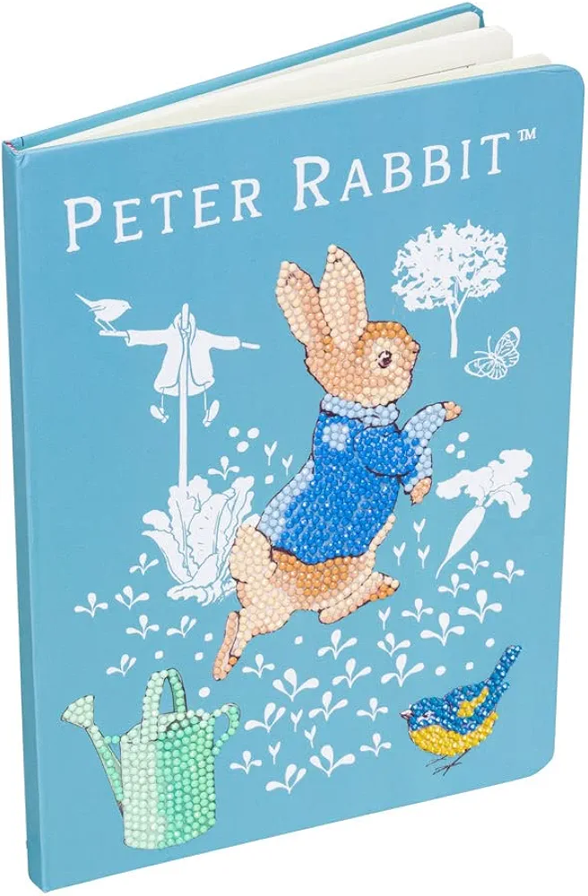 CRYSTAL ART Notebook - Beatrix Potter Peter Rabbit Notebook Kit - Create a Sparkling Notebook Cover Using Crystals - for Ages 8 and up