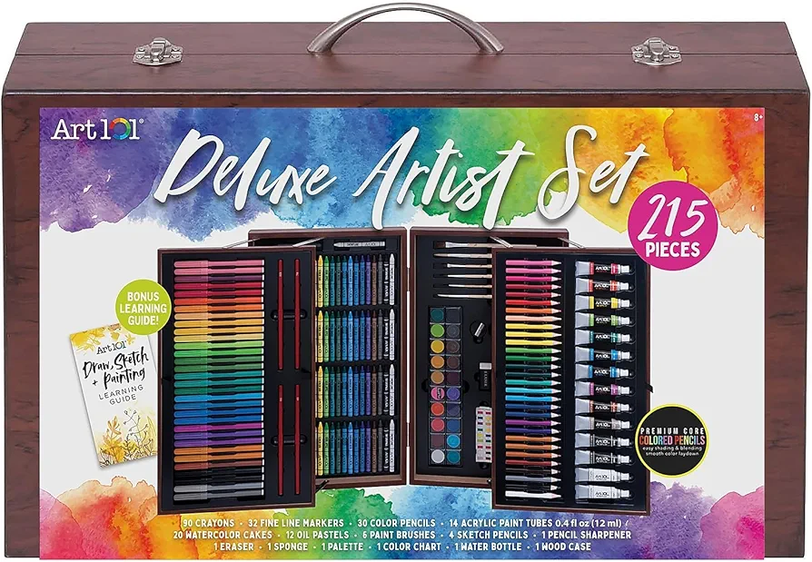 Art 101 Deluxe Art Set, Assorted Colors, 215 Pieces (53215)