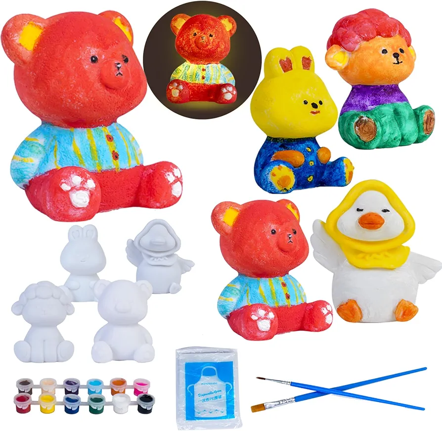 unkularu Paint Your Own Night Light Art Kit, Arts and Crafts Painting Kits for Kids 4-6, Unicorns Gifts for Girls Painting Kit Boy Birthday Gift Ages 3 4 5 6 7 8 9 10 11 12+