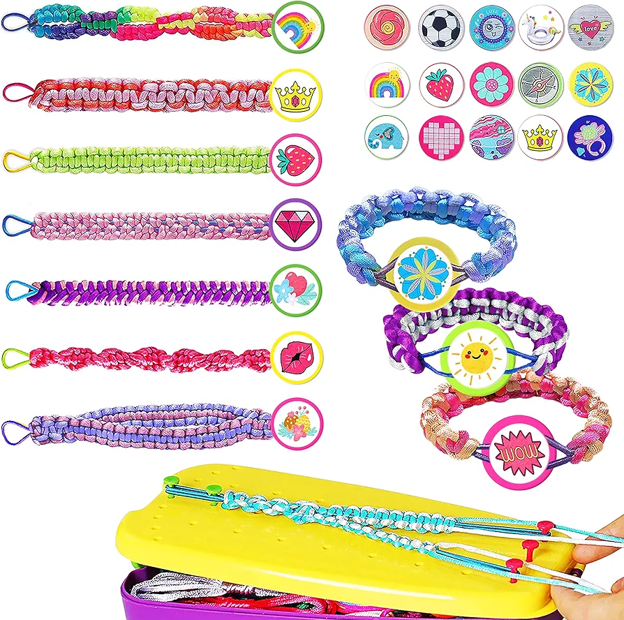Yazhiji 134pcs Friendship Bracelet Making Kit Toys for Teen Girls, Ages 6 7 8 9 10 11 12 Year Old Girl Gifts, Birthday Party Present Arts and Crafts Gimp String Jewelry Maker Tool, Kids DIY Activity