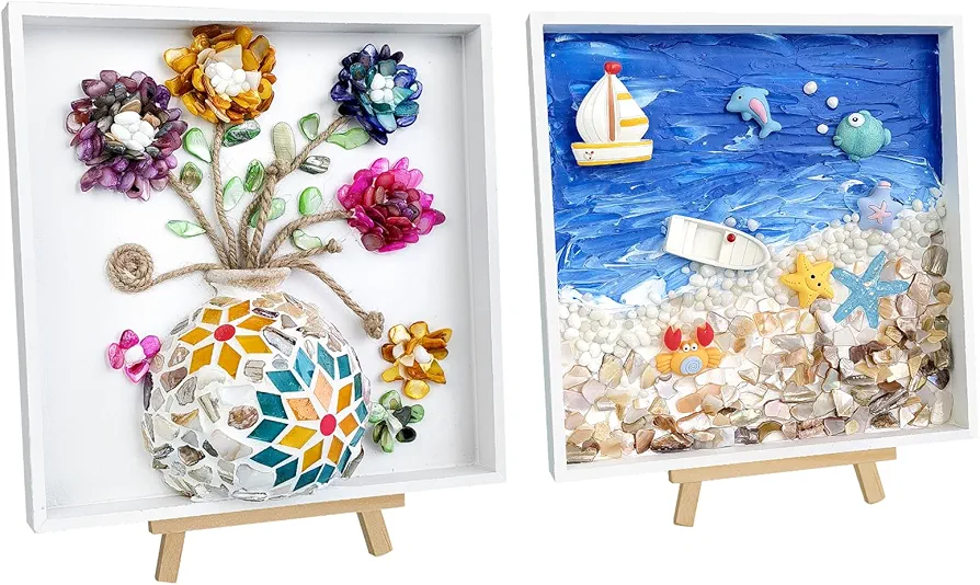 DIY Vase Mosaic Painting Kit,DIY Mosaic Arts and Craft Kits with Vase Flower Mosaic Accessories,Handmade Sticker Painting Gem Art Kit for Kids Christmas Room Decor