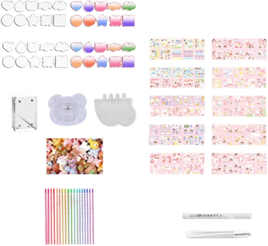 Guka DIY Kits Card Sticker Set Materials Small Cute Kids Arts and Craft Kits Goo Card DIY Set for Classroom Kids Favors Card DIY Decor Game, Tea Party 267pcs