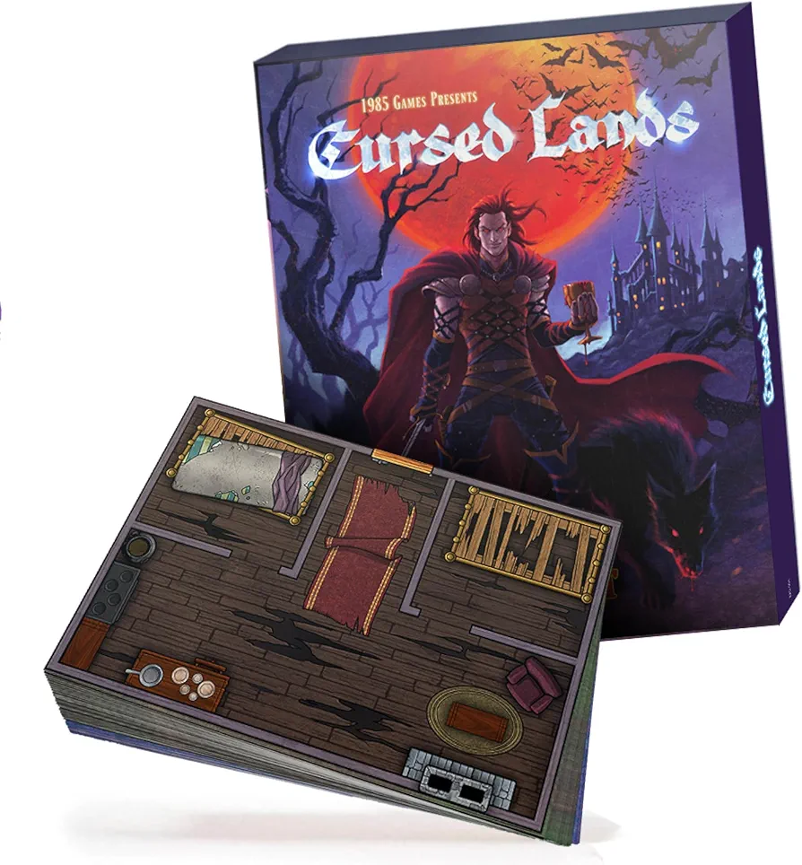 DUNGEON CRAFT: Cursed Lands Board Game - 1000+ Fantasy Tabletop Roleplaying Game Terrain Tiles for Dungeon Battle Maps - Double-Sided Dry/Wet Erase - D&D Compatible