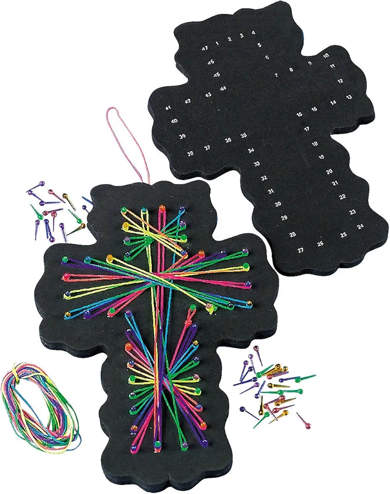 String Art Craft Kit Faith - Makes 12 - DIY Religous Crafts for Kids and Fun Home Activities (Kids Cross)