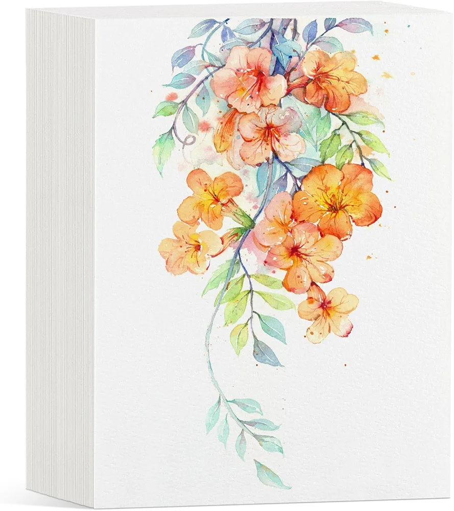 60 Sheets Watercolor Paper, 140 Lb/300 GSM Cold Press Paper White Water Color Paper Art Paper, Painting & Craft Paper for Kids Child Students Adults Artists Drawing Valentine Gift Cards(5 X 7 Inch)