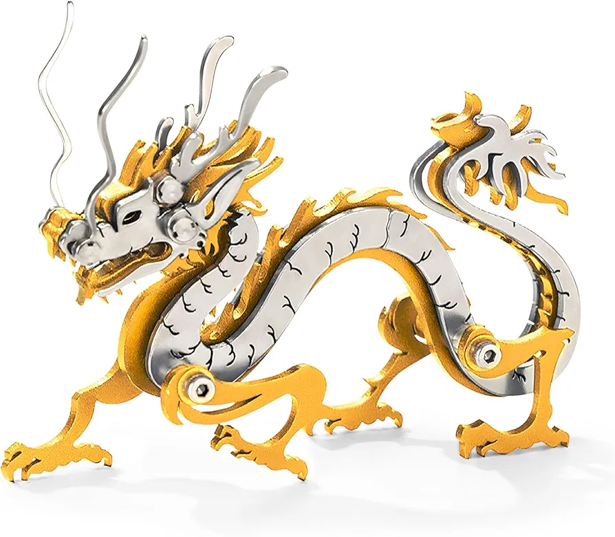 3D Metal Puzzles for Adults,3D Metal Puzzle,Metal Model Kits for Adults,Gold Dragon Mechanical 3D Puzzle Stainless for Adults DIY Gifts for Men Women Home Decor Art Craft Gifts Toys(Zodiac Sign).