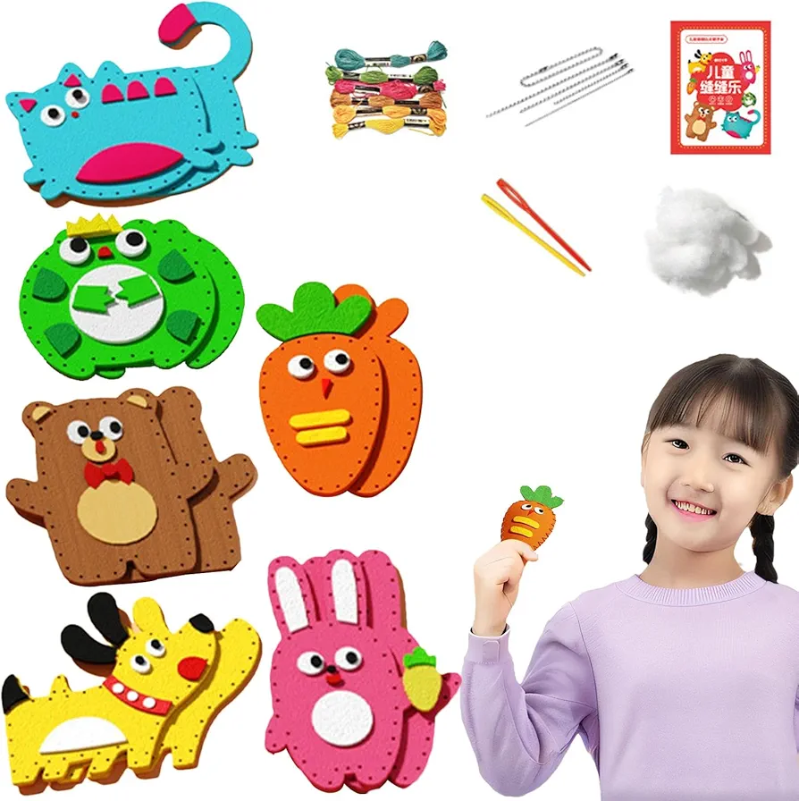 Animals Craft Kit - Doll Ornaments Sewing Set | Animals Sewing Craft Kit | Beginner Sewing Kits for Kids 8-12 Girls and Boys