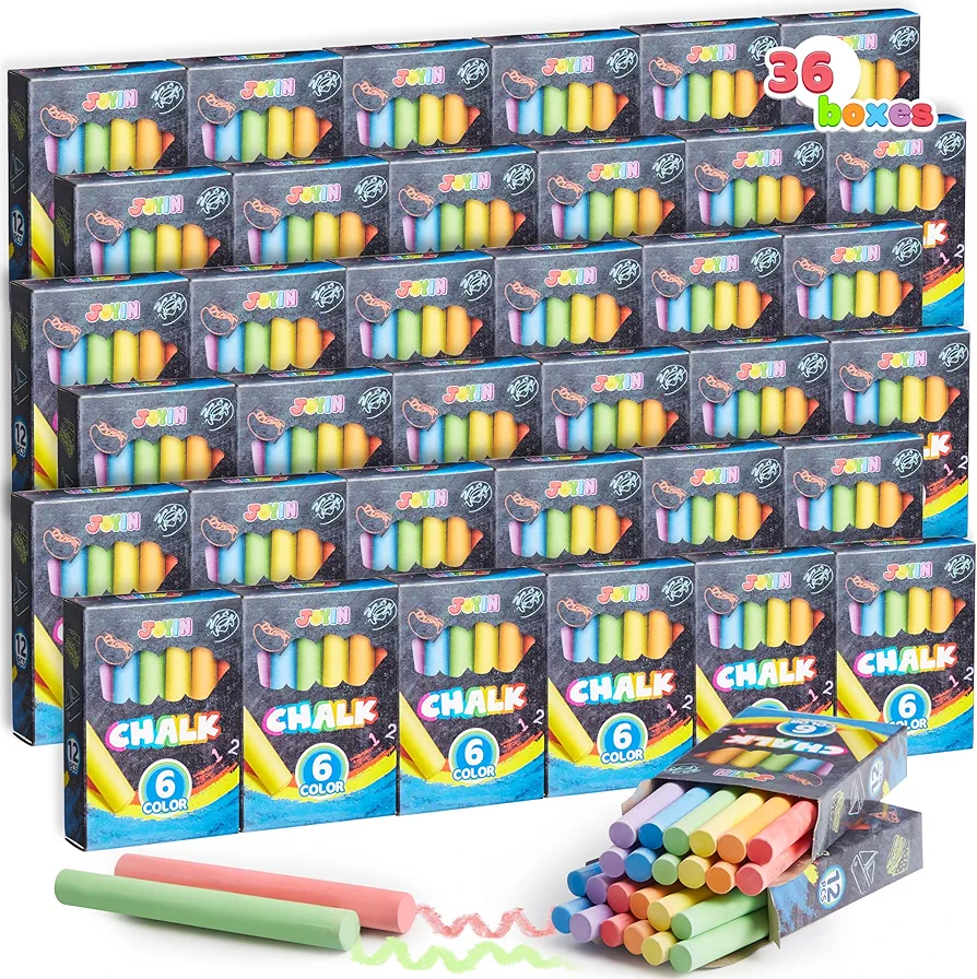 JOYIN 432 Counts Mini Chalk Set for Kids, Non-Toxic Mini Chalk for Boys Girls 3+, Bulk Mini Chalks School Supplies for Teachers, Goody Bag Fillers, Classroom Prizes Gifts (36 Boxes)