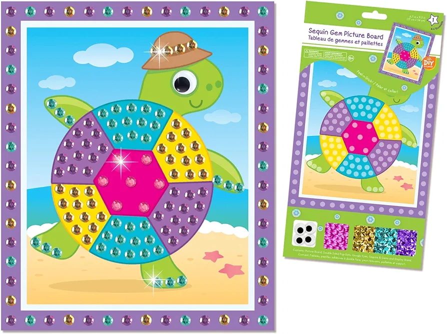 Mosaic Crafts for Kids Mosaic Kit Mosaic Sticker Art Kits for Kids Sticker Mosaic Sticky Mosaics for Kids DIY Kits for Girls Arts and Crafts for Kids Diamond Art for Kids Activities - Turtle