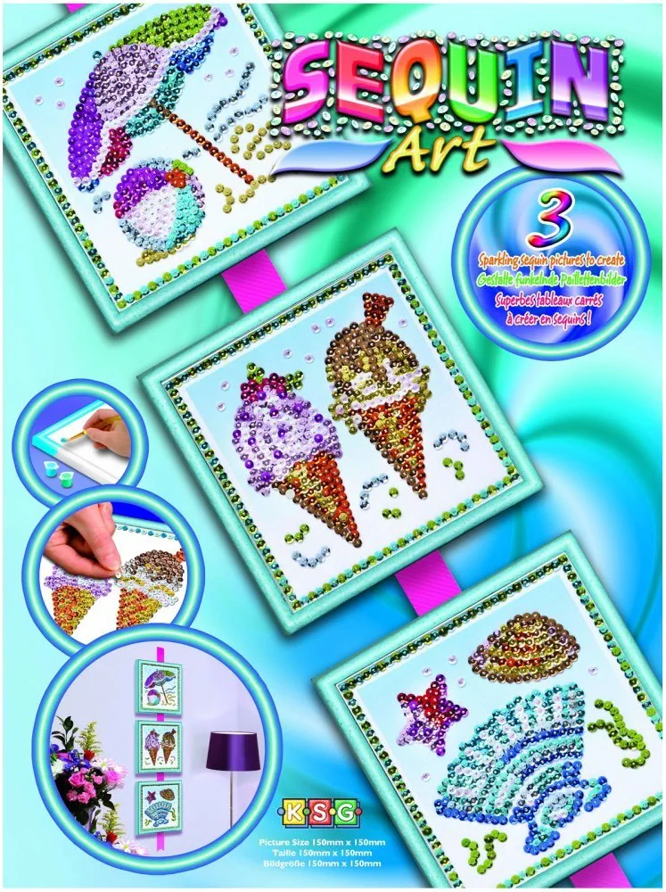 Sequin Art Seasons, Summer Scene, Sparkling Arts and Crafts Picture Kit, Creative Crafts