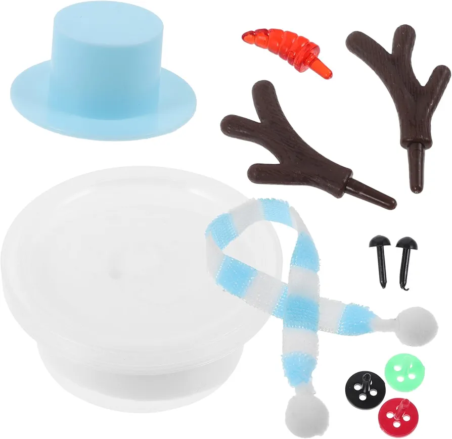 TEHAUX 1 Set Snowman Making Kit Clay Decor Snowman Kits Build Snowman Toy Clay Crafting Material Snowman Decorating Kit Clay Materials Christmas Decor Xmas Accessories Fabric Mini