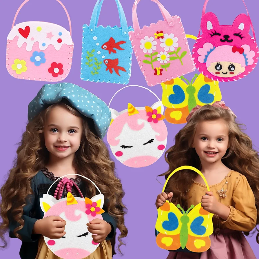 6 Easy Sewing Kit for Kids, My First Sewing Kit for Beginner Kids Arts & Crafts, Creativity DIY Kit Educational Toys, Kids Sewing Crafts Supplies, Girls Kids Birthday Gift Ages 6 7 8 9 10