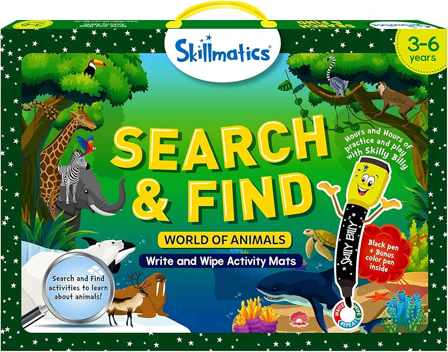 Skillmatics Preschool Learning Activity - Search and Find Animals Educational Game, Perfect for Kids, Toddlers Who Love Toys, Art and Craft Activities, Gifts for Girls and Boys Ages 3, 4, 5, 6