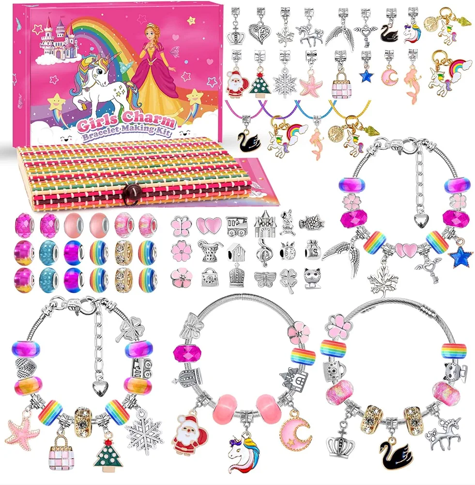Girls Charm Bracelet Making Kit, Gifts for Teenage Girls Kids, Birthday Gifts for Girls
