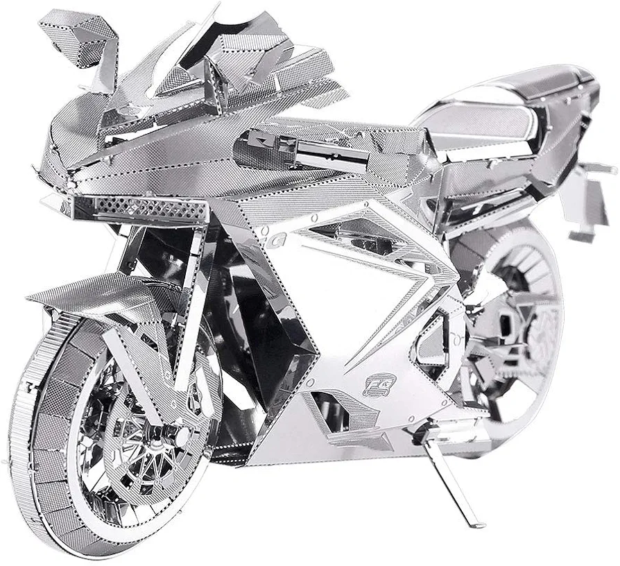 Piececool 3D Metal Puzzles for Adults, DIY 3D Motorcycle Model Kits, Brain Teaser Puzzles for Teen Students Men Craft Kits Toys, Great Birthday Gifts, 72 Pcs