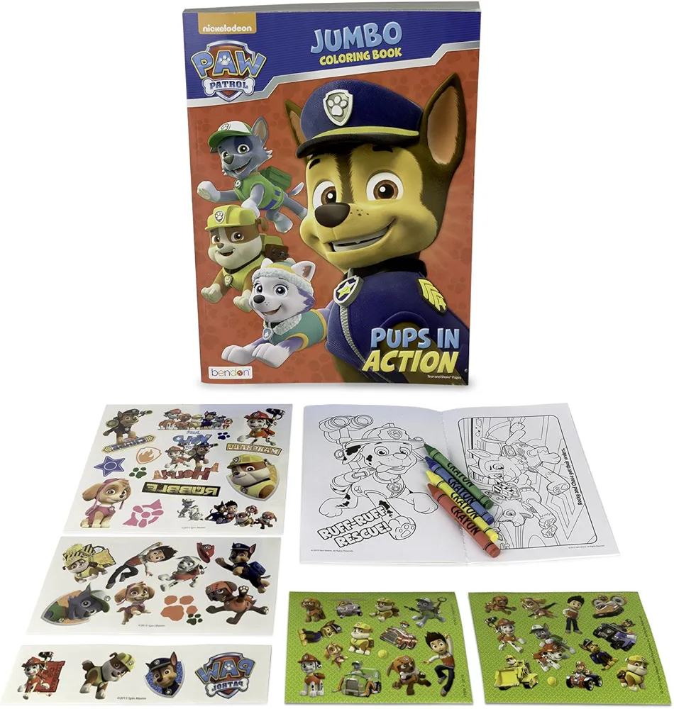Paw Patrol Coloring Book Set by Mad Fun Toys (Coloring Book, Play Pack, Made in the USA Temporary Tattoos)