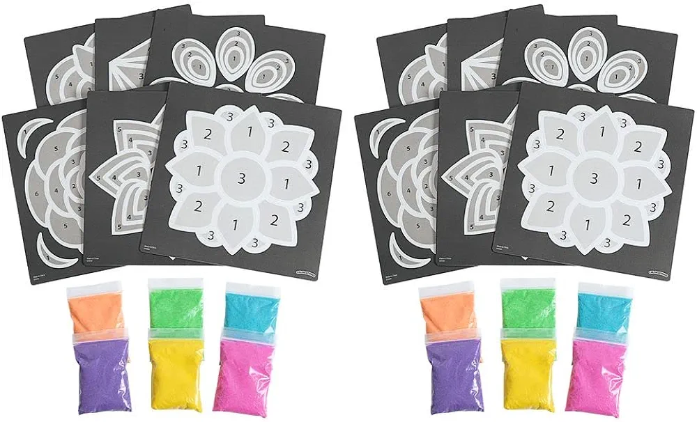 Colorations World of Art - India Rangoli, 6 Designs with Sand - Set of 12