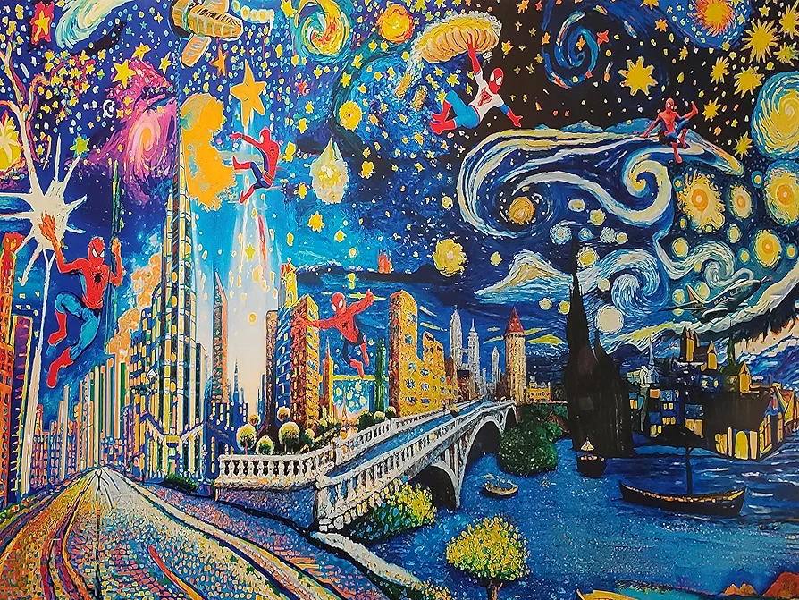 Tookeen Paint by Numbers for Kids Ages 6-8-10-12 - DIY Painting Craft Kits for Girl & Boys - 16 * 12" Acrylic Oil Painting On Framed Canvas- Painting Set for Childrens, Beginners, Starry Night