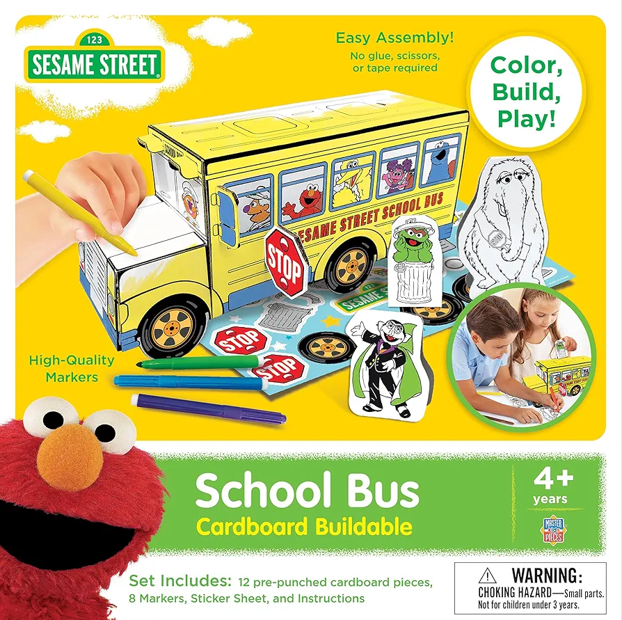Works of Ahhh... Craft Set - Sesame Street School Bus Cardboard Creations Craft Kit