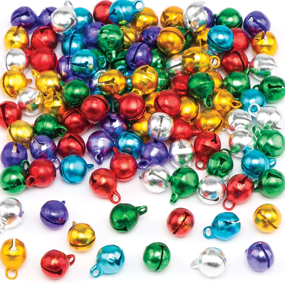 Baker Ross EX3886 Mini Metallic Bells - Pack of 120, Creative Christmas Art and Craft Supplies for Kids' Projects and Decoration