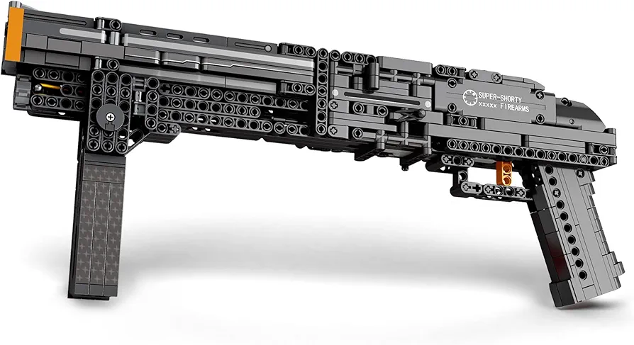 HI-REEKE Gun Building Set, Super Shorty Shotgun Model Toy Shootable Military Army Building Block Kit Gift for Adult-882PCS