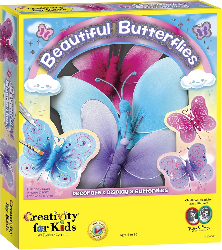 Creativity for Kids Beautiful Butterflies - Make Your Own Butterfly Wall Art & Decor (Packaging May Vary)