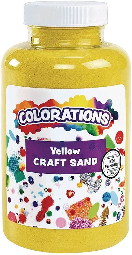 Colorations CSYE Colorful Craft Sand, Yellow - 22 oz.