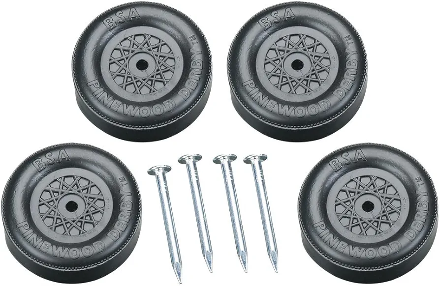 Revell Pinewood Derby Wheel & Axle Set, Black