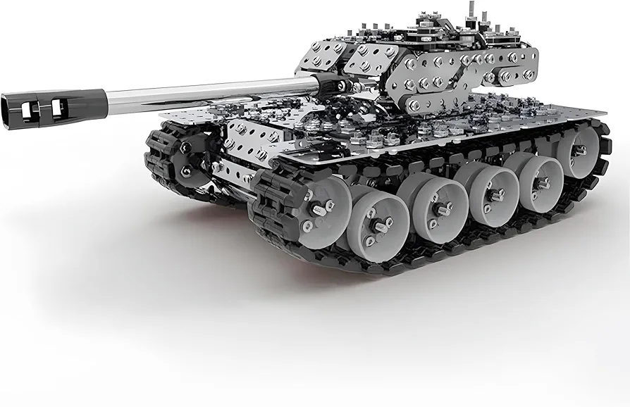 HI-REEKE 3D Metal Puzzle Set, Military Battle Tank Model Toy STEM Building Kit for Boy Adult Gift-843pcs