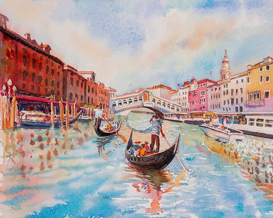 Tookeen Paint by Numbers for Kids Ages 6-8-10-12 - DIY Painting Craft Kits for Girl & Boys - 20 * 16" Acrylic Oil Painting On Canvas- Painting Set for Childrens, Beginners, Home Wall Decor-Venice