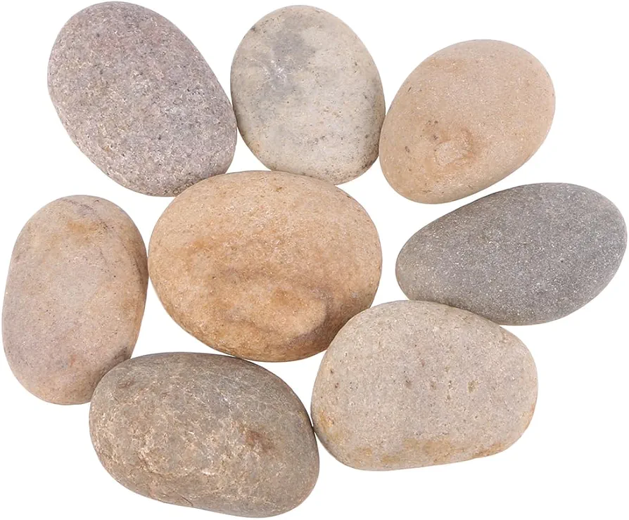 SAFIGLE 8PCS Home Decorations Stone Decor Crafts for Adults Flat River Rocks for Crafts Stone Painting Natural Rocks and Stones Children's Drawing Painted Stones Girl Decorate Painting Set