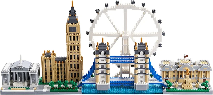 Kadablk Architecture London Skyline Collection,3430 PCS for Adults and Kids, Micro Mini Blocks Set Model Kit,Landmark Model