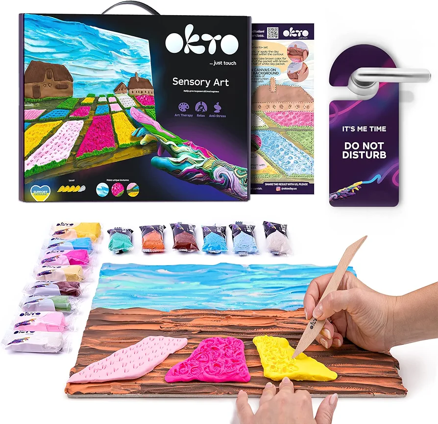 Art Kit Flowers in Holland | Arts & Crafts DIY Painting with Modeling Clay Kit for Painting Painting Kits for Adults for Home Decoration | Air Dry Clay for Adults | Arts and Crafts