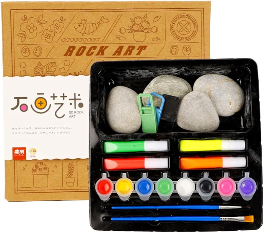 Abaodam 1 Set Stone Painted Toys Plaster Trim Paint Plastic Girls Toys Girl Toy Pigment for Painting Stones Unpainted Blank Stones Phone Sleeve Pouch Art Cobblestone Graffiti Child Rock