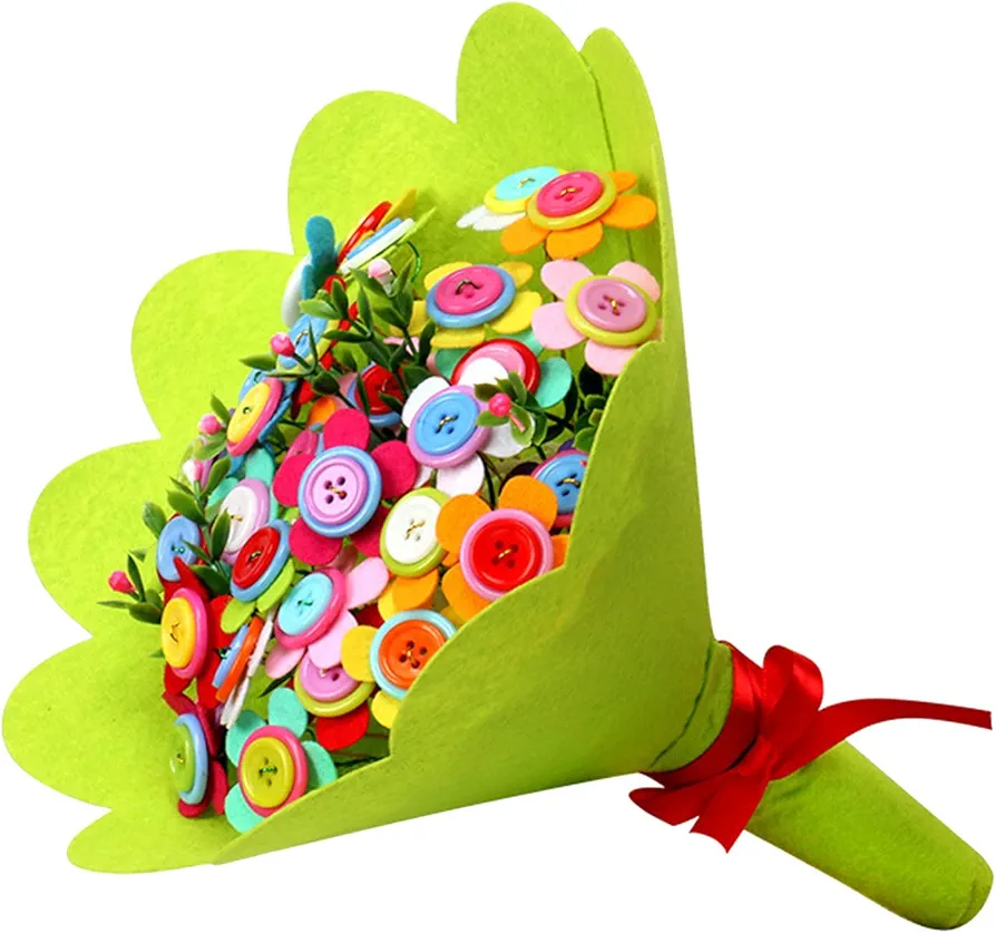 Toddler Arts And Crafts Storage Fun DIY Handmade Bouquet Kindergarten Children Children's Apron for Kids Arts And Crafts (F, One Size)