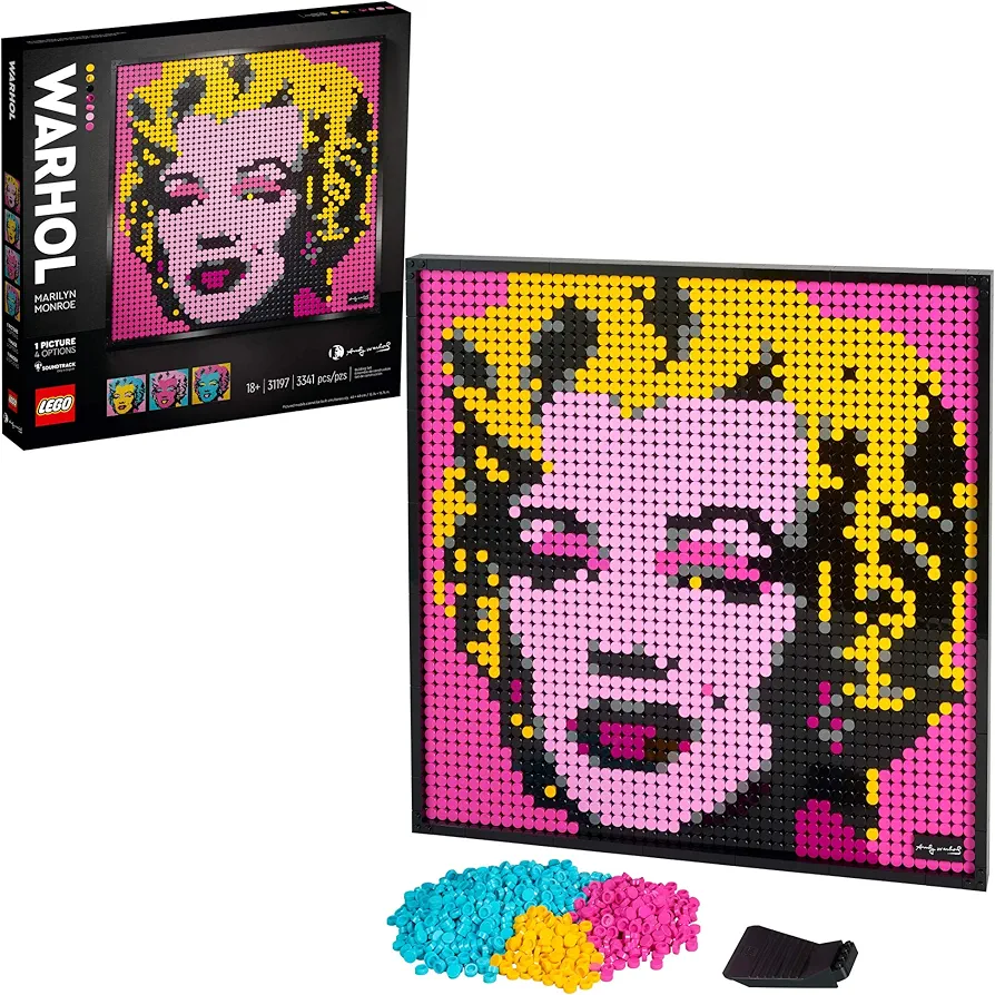 LEGO Art Andy Warhol’s Marilyn Monroe 31197 Collectible Building Kit for Adults; an Excellent Gift for Adults to Make Stunning Wall Art at Home and Who Love Creative Building (3,341 Pieces)