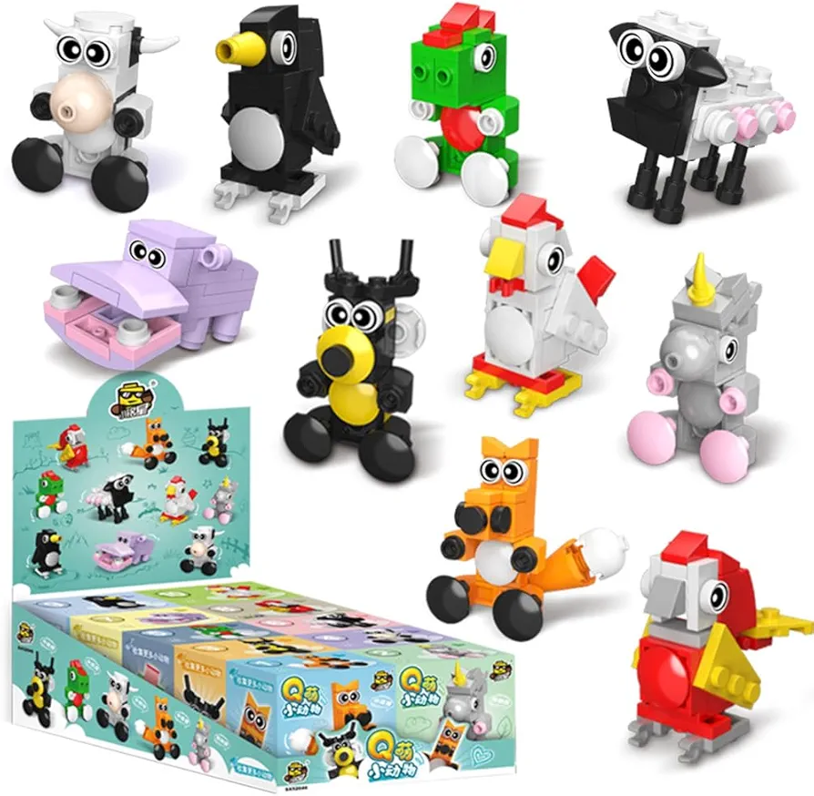 ENHANA Building Blocks 10PCS Animals STEM Building Bricks,Zoo Animal Toys Model Set Building Blocks Insect Creativity Bricks Children Party Favors for Kids Goodie Gift