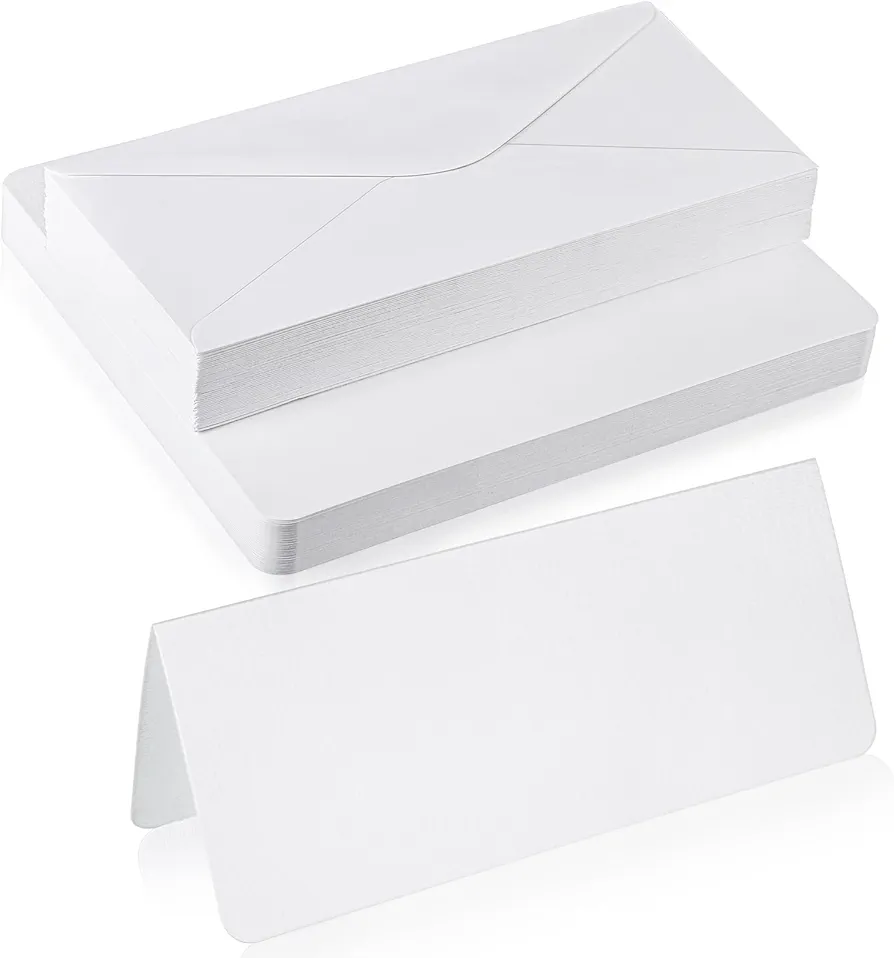 Sabary 100 Pcs Blank Watercolor Cards and Envelopes Set, 140lb Heavyweight White Blank Cards, Watercolor Greeting Cards Bulk for Painting Invitations Notes Wedding(#10, 3.94 x 9.25 Inch)
