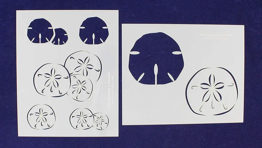 Sand Dollar Stencils 2 Piece Set 8 X 10 Inches